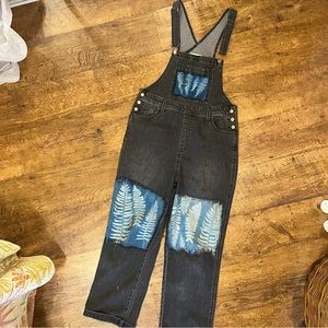 Overalls high waisted sun printed / customized size 8